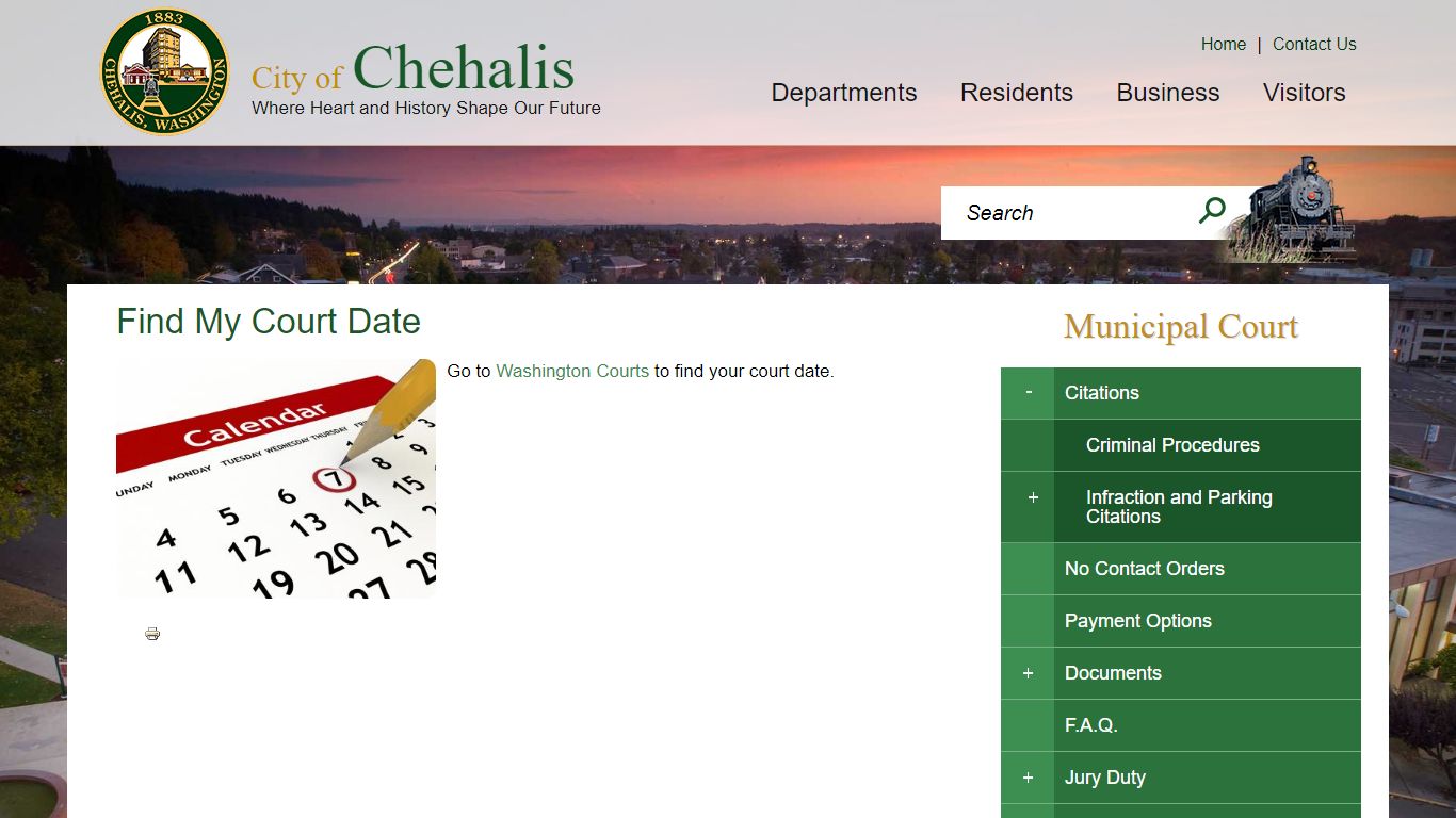 Find My Court Date | City of Chehalis Washington Official Website